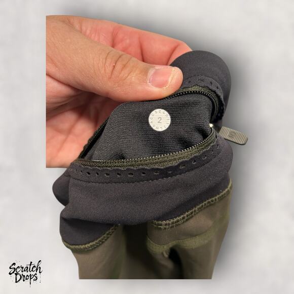 Lululemon Smooth Stride Crop Leggings Dark Olive Size 2 Yoga Running Pants - Picture 4 of 7